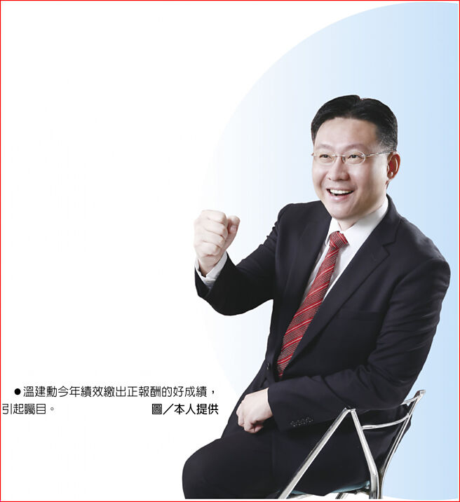 温建勋今年绩效缴出正报酬的好成绩，引起瞩目。图／本人提供