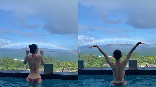 李玟放送比基尼。（圖／取材自李玟微博）