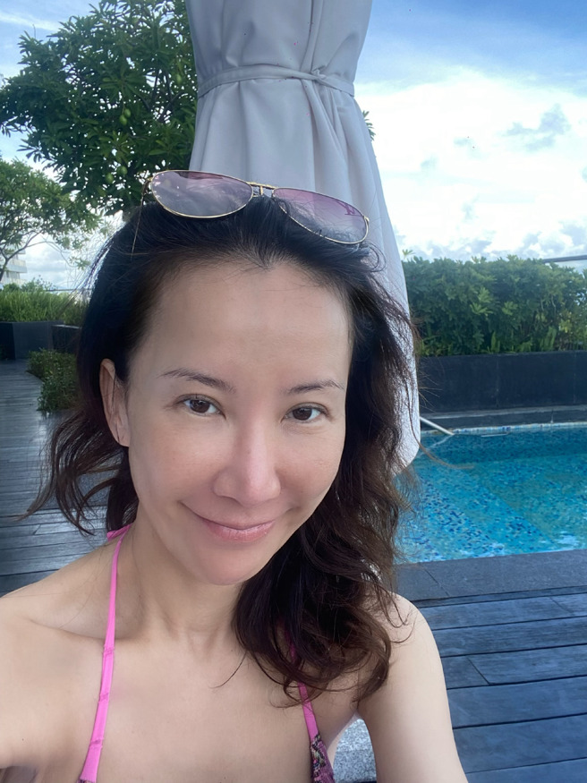 李玟大方PO素顏。（圖／取材自李玟微博）