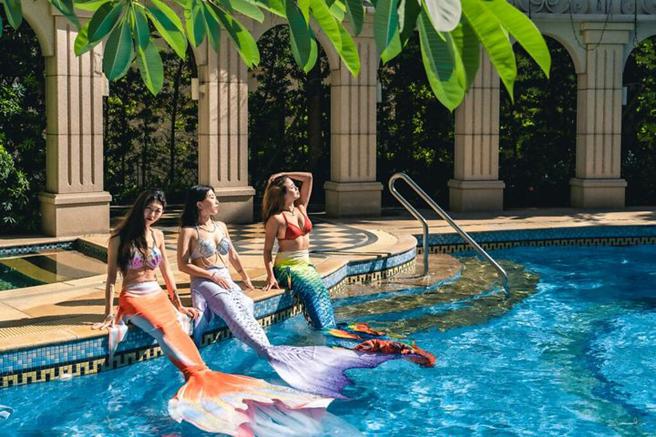 来福容大饭店高雄店寻找夏日美人鱼。　图：福容大饭店／提供