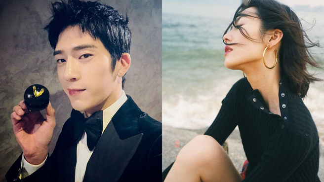 井柏然和178公分超模刘雯，再度被拍十指紧扣的超幸福画面。(图/井柏然、刘雯 IG)