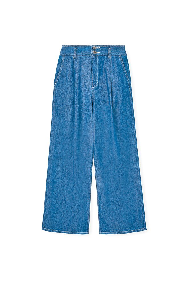 GU好感牛仔宽裤，790元。（GU提供）