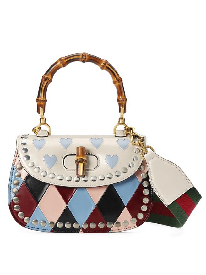Gucci Lovelight系列商品 Bamboo 多色印花肩背提包，20萬3,600。（Gucci提供）