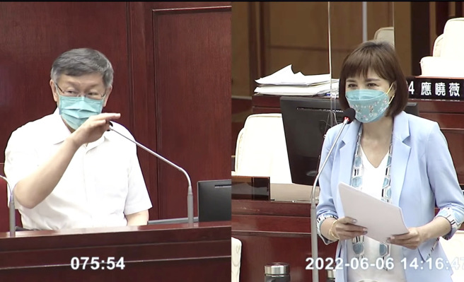 台北市議員王欣儀質詢柯文哲市長資料照片。（圖/台北市議會王欣儀提供）