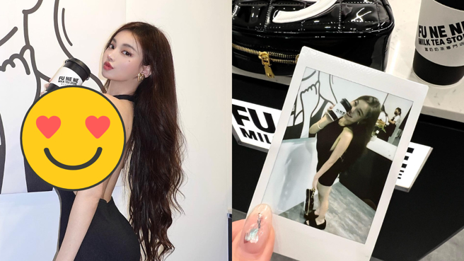 世新女神黃琳穿上黑色連身洋裝，卻因衣服剪裁狀似激凸顯得更加性感。(圖/黃琳 IG)