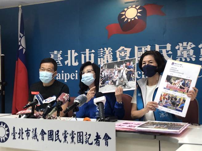 北市议会国民党团轰民进党台北市长参选人陈时中享总统级维安。（杨亚璇摄）