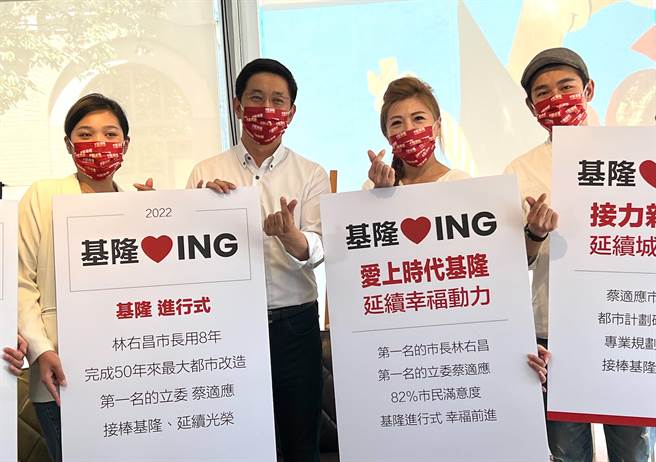 民進黨籍基隆市長參選人、立委蔡適應今日公布競選主視覺「基隆進行式」。（陳彩玲攝）