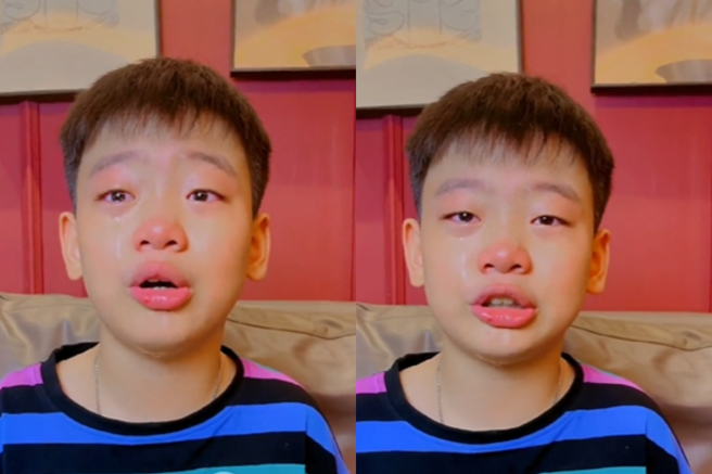 早产儿乐乐在手术前和妈妈交代后事。（翻摄自是坚强的乐乐呀抖音）