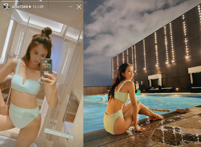 周晓涵晒出比基尼正面与侧面照。（图／翻摄自ilove7388 IG）