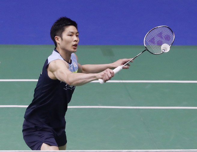 周天成顺利闯进明天台北羽球公开赛男单决赛。(陈怡诚摄)