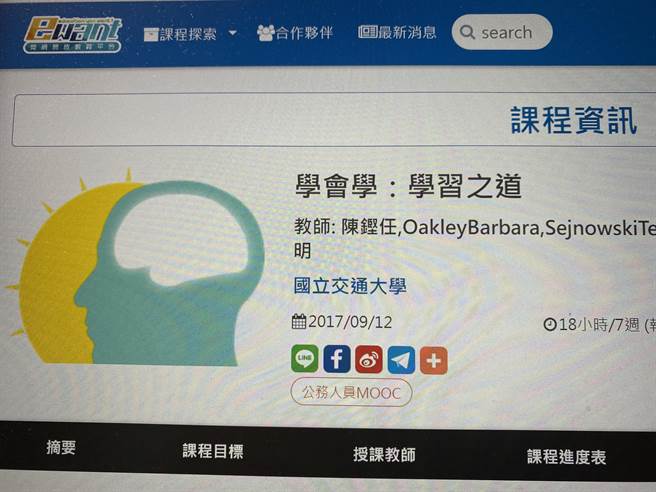 阳明交大教育所副教授陈铿任所开的《学会学：学习之道》磨课师课程，累积超过25万人选修。（林志成摄）