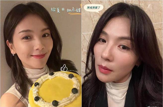 刘涛拍哭戏直喊：「哭累了」（右图），泪眼汪汪让人心疼。（图／取材自微博）