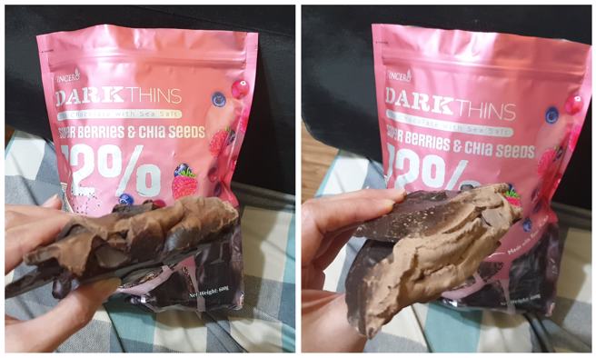 民眾购买好市多巧克力薄片，没想到已融化又凝固成两大块。（图／翻摄脸书Costco好市多 商品经验老实说）