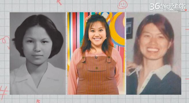 杨贵媚（左起）、锺欣凌、严艺文在节目中晒出少女照片。（公视提供）