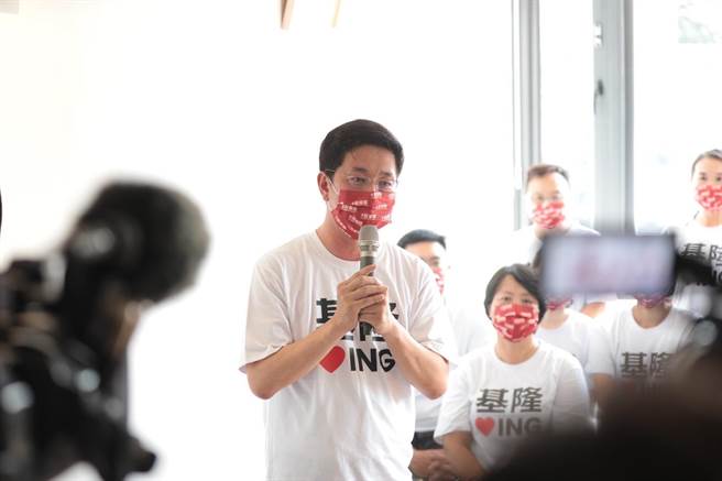 立委蔡适应表示，自己有信心带领基隆队在年底赢得选举、市议员全垒打。（立委蔡适应办公室提供／陈彩玲基隆传真）