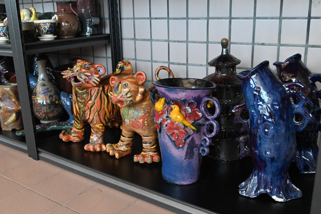 「心悦陶坊」学员的陶艺作品（照片/八里疗养院提供）