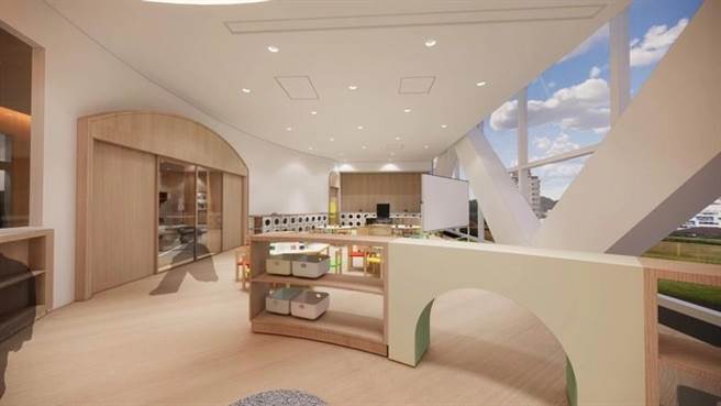 高雄港职场教保中心室内模拟图。（港务公司提供／高雄洪靖宜传真）