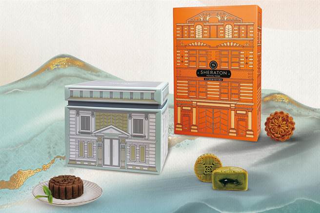 新竹喜来登以「茶金」为主题发想，将茶叶文化融入礼盒，推出「茶食楼」、「洋食楼」。（新竹喜来登提供／罗浚滨新竹传真）