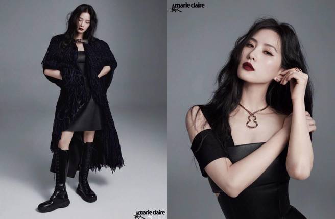 刘诗诗完美诠释酷帅性感风格。(图／取自嘉人微博)