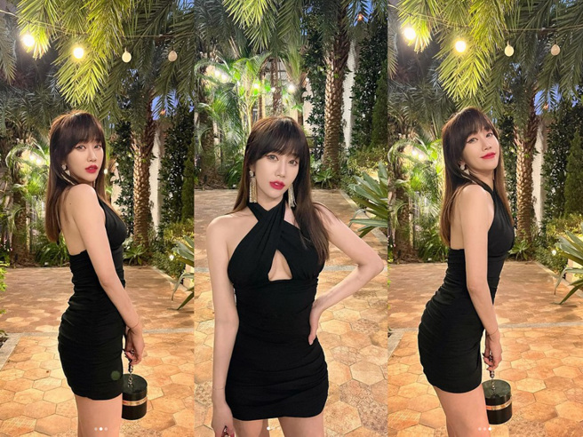 瘦身有成的林佩瑶，穿回XS号洋装展现好身材。（图／IG@林佩瑶）