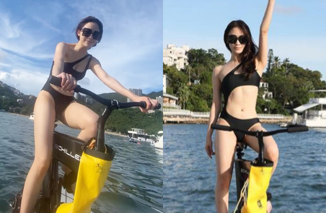 叶蒨文穿挖洞泳衣。（图／翻摄自sophieysm IG）