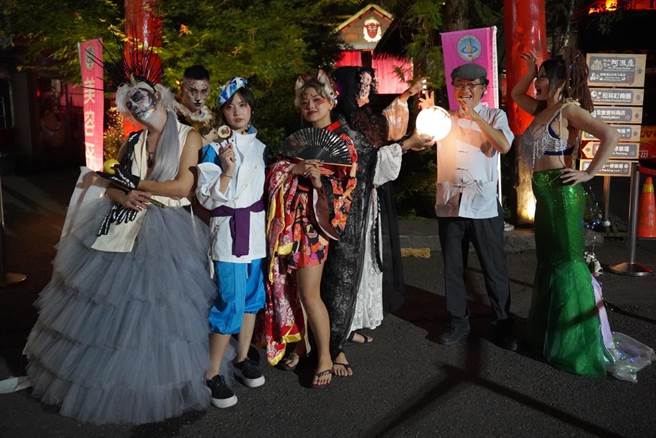 南投山妖夜行迎鬼月，建国科大展彩绘魔法。（林清镜提供／廖志晃南投传真）