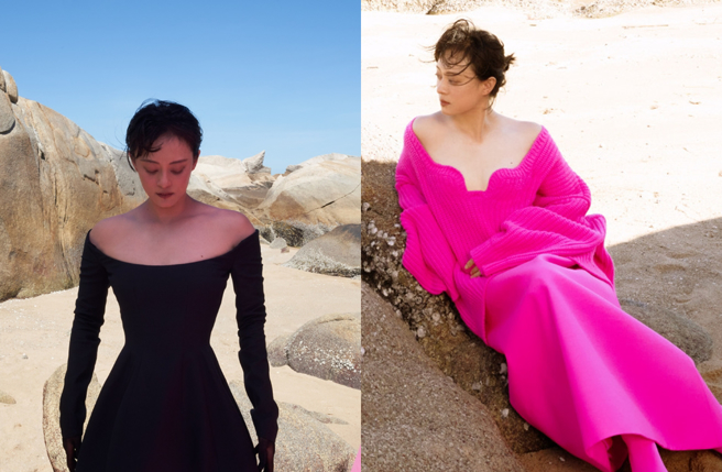 孫儷在雜誌拍攝中露出好身材。（圖／孫儷工作室微博）