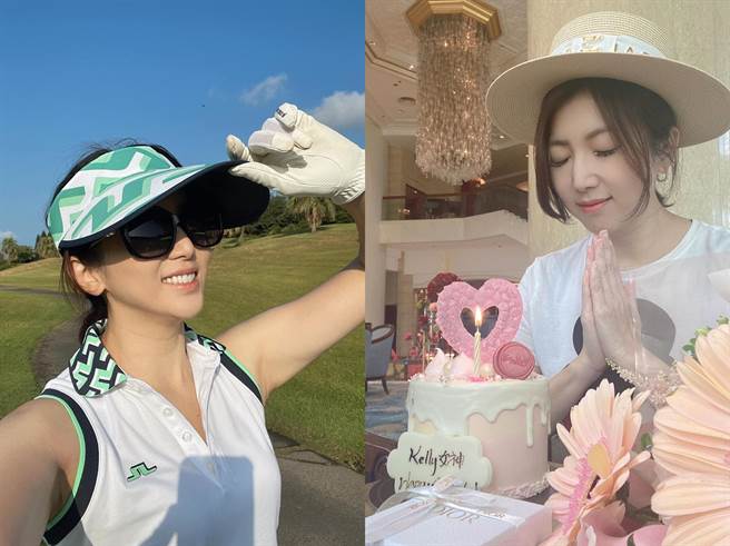 廖家仪开心过生日，打高尔夫球还「抓鸟」。（民视提供、摘自脸书）