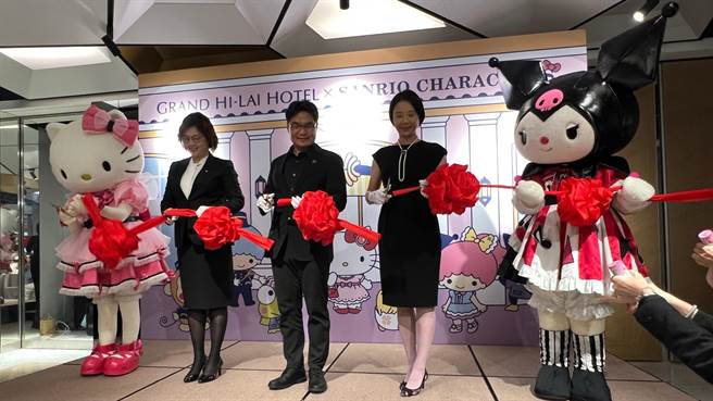 高雄老字號漢來飯店打造全台唯一整層樓的三麗鷗卡通主題房，集結Hello Kitty等8個超人氣明星，推出18間房。（柯宗緯攝）