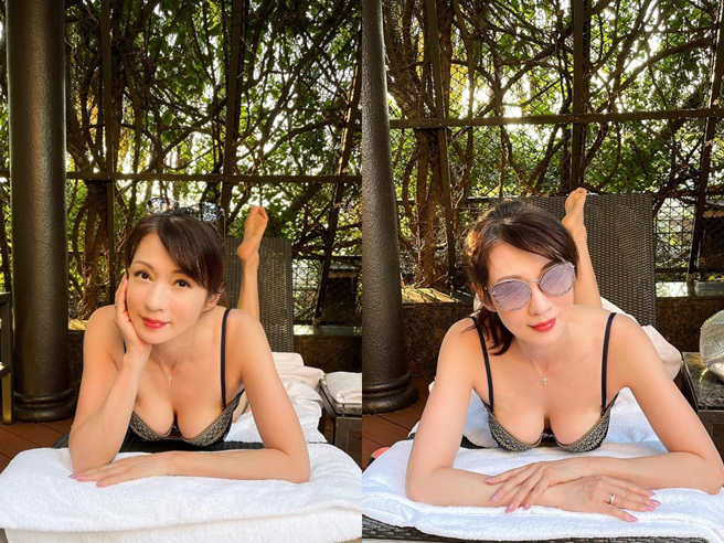 温翠苹穿比基尼展现曼妙身材。（图／FB@温翠苹）