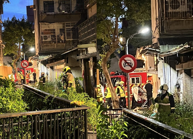 北市中山區今(29)日晚間6時許，一間公寓5樓傳出火警，1民眾疑遭燒傷送醫救治。（讀者提供）