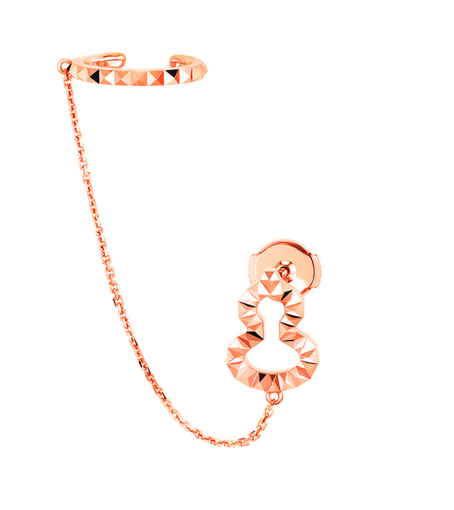 Qeelin新上架Wulu 18系列18K玫瑰金耳环，4万9500元。 （Qeelin提供）