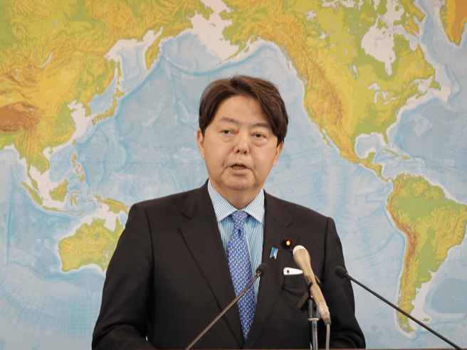 日本外務大臣林芳正。(圖／中央社)