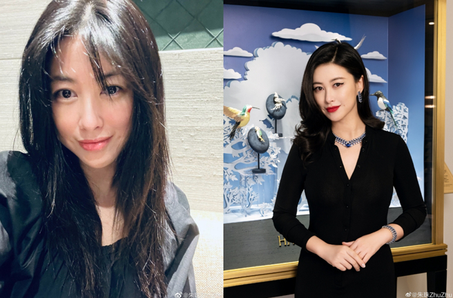 大陸女星朱珠被外界譽為「大陸第一美」。(圖/ 摘自朱珠ZhuZhu微博)