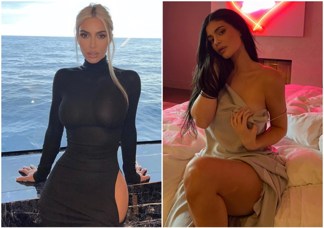 （左）金卡戴珊（Kim Kardashian）和凱莉詹納（Kylie Jenner）抱怨IG改版。（圖/IG）
