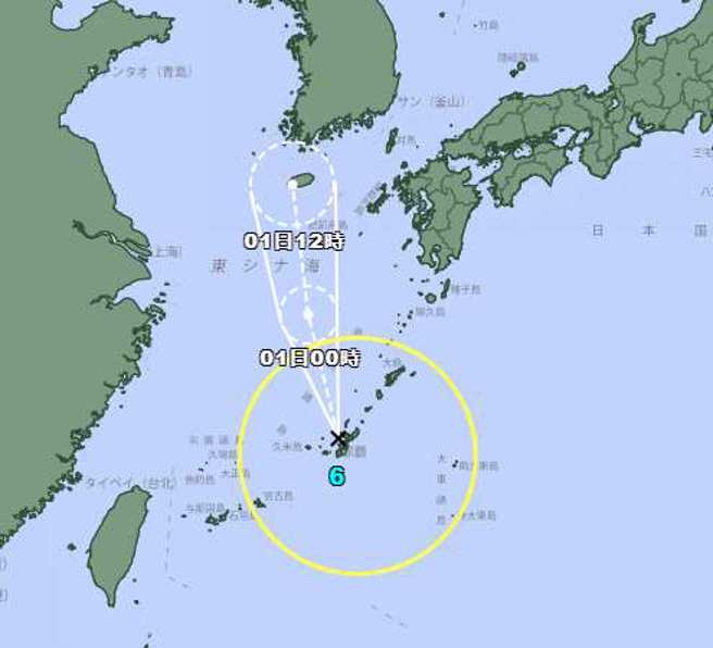 第6號颱風翠絲已在今天中午生成，路徑往北朝南韓前進。(翻攝自日本氣象廳)