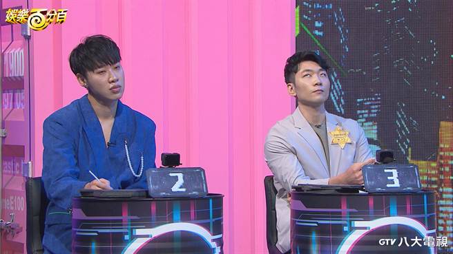 冠宇（右）遭黄伟晋质疑，白眼回应。（八大提供）