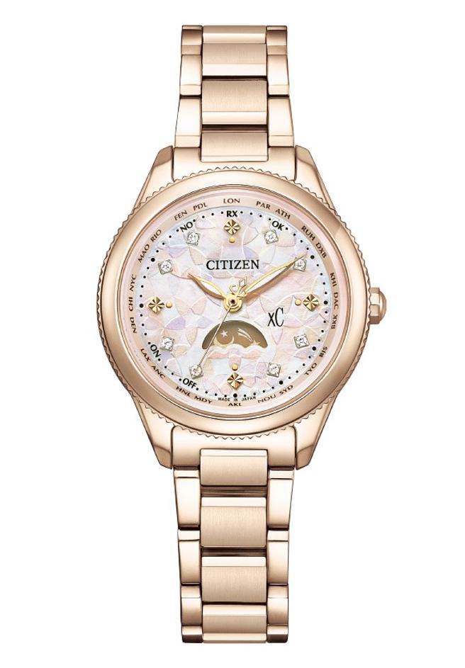 CITIZEN韶光樱花限定款EE1004-57W女表，全台湾限量120只，3万8900元。（CITIZEN提供）