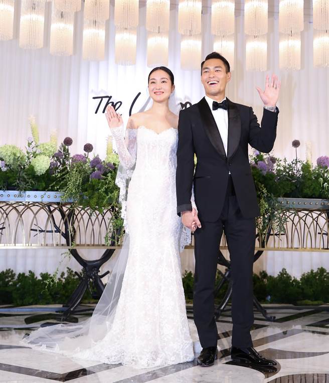 楊祐寧與老婆Melinda開心舉辦婚宴。（陳俊吉攝）