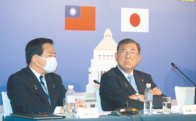 日本跨党派「思考日本安全保障议员之会」访台团，石破茂表示，钓鱼台是日本固有领土，因此不会有台湾、日本共同应对问题，毫不掩饰地打脸台湾政府。（张铠乙摄）