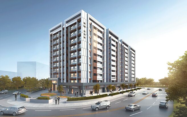 「华曜日日和」建筑外观3D示意图。