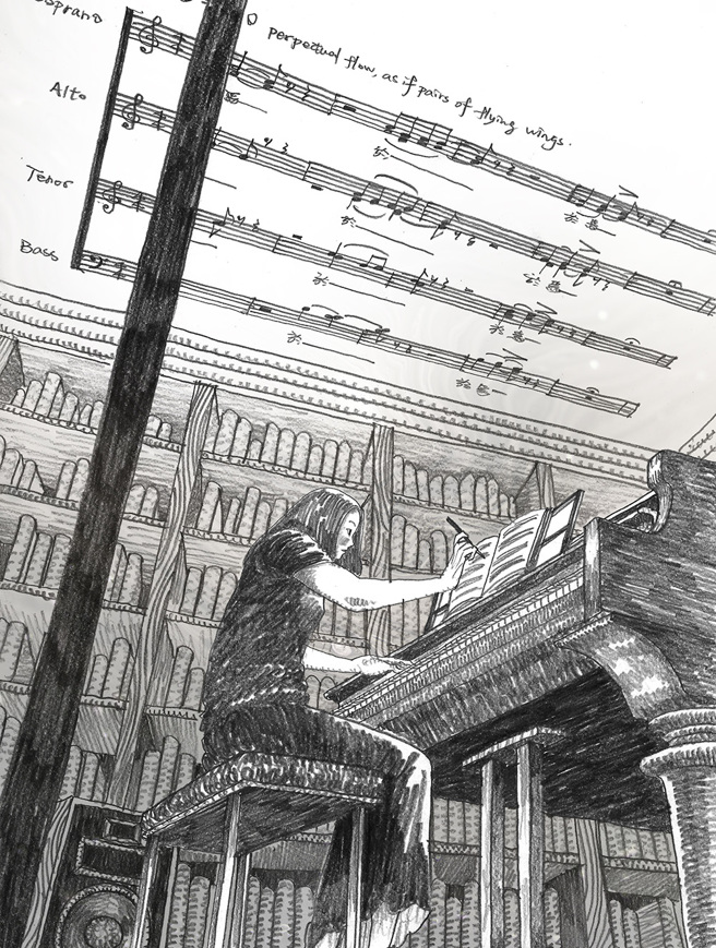 樂譜沒有一定的樣式，它只是一個溝通的工具，但卻在音樂的創作、理解、呈現與再創作中，扮演了不可或缺的角色。(繪圖／柳廣成)