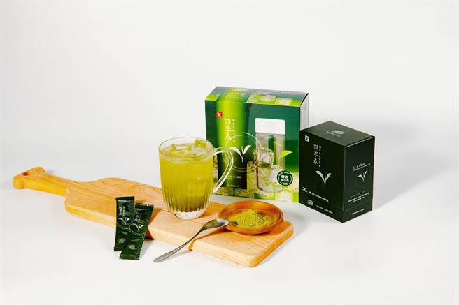 微米生技冷萃茶「四季春」保留儿茶素及茶胺酸，10秒冰冲即饮。（3点1刻提供）