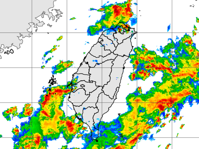 季风环流通过，今起3天全台天气不稳定。（中央气象局提供）