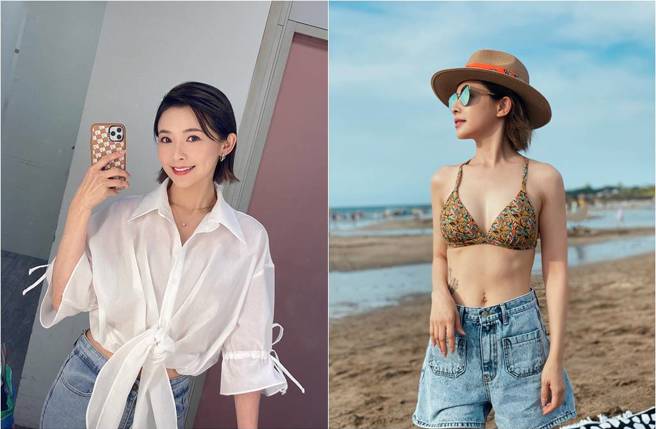 吴婉君放送比基尼辣照（右）。（图／取材自吴婉君 Cocco Wu脸书）
