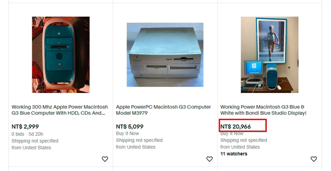 状况良好的Power Mac G3在网路拍卖上甚至有破万元的价值。（图／翻摄自ebay）