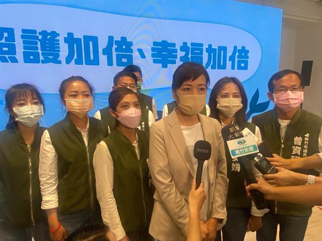 沈慧虹3日发表「幸福加倍计画—早疗、身障照护加倍」政策。（陈育贤摄）