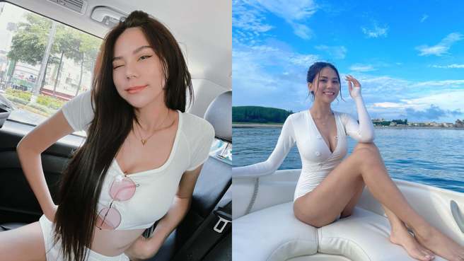 蕾拉晒出妆前妆后的影片，火辣的穿搭却让网友忍不住歪楼。（图／IG@la.112814）