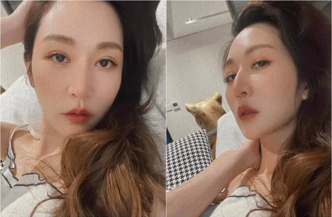 曾莞婷晒自拍，解放香肩和锁骨白嫩肌。（图／取材自曾莞婷脸书）