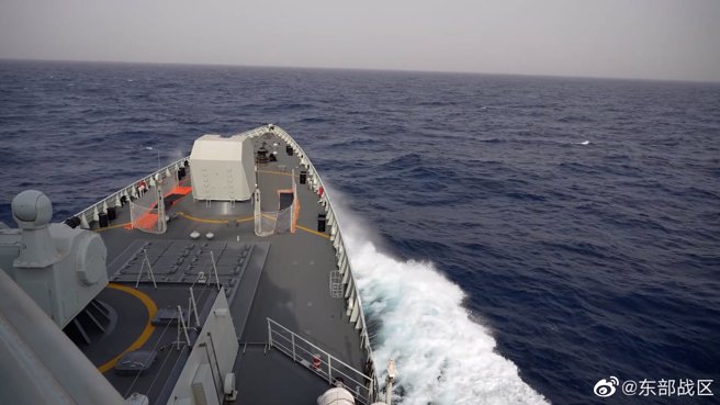 大陆解放军东部战区对台湾海峡东部特定区域实施远端实弹射击，表示取得预期效果。（取自解放军东部战区微博）